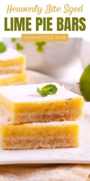 Two lime pie bars stacked.