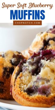 A close up of blueberry muffins.