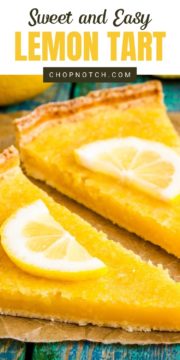 Two lemon tarts on a table.