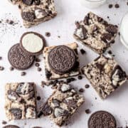 Cookies and cream bars up close.