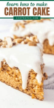 A slice of dairy free carrot cake up close.