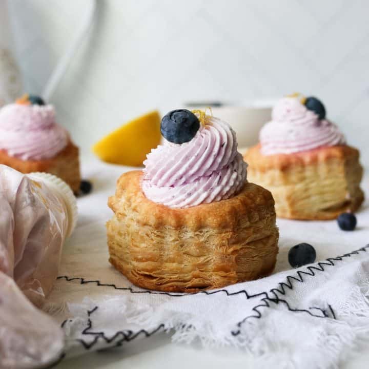 Puff Pastry Cups with Blueberry Mousse Chopnotch