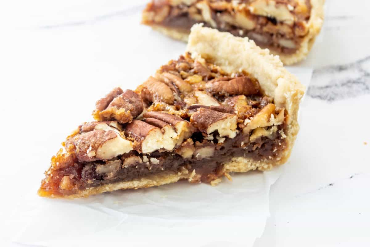 A slice of Southern pecan pie.
