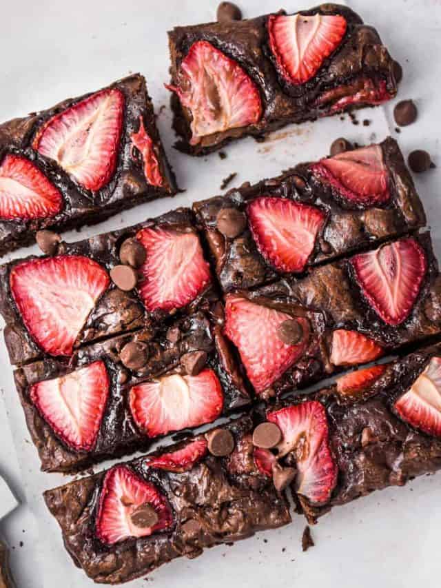Brownies with Strawberries Recipe Story